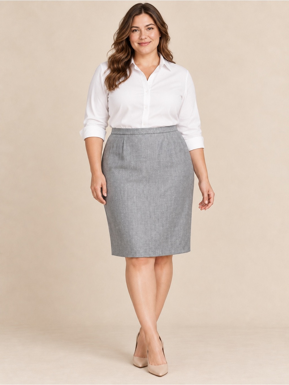 Pendleton Gray Pencil Skirt - Classic Tailored Silhouette